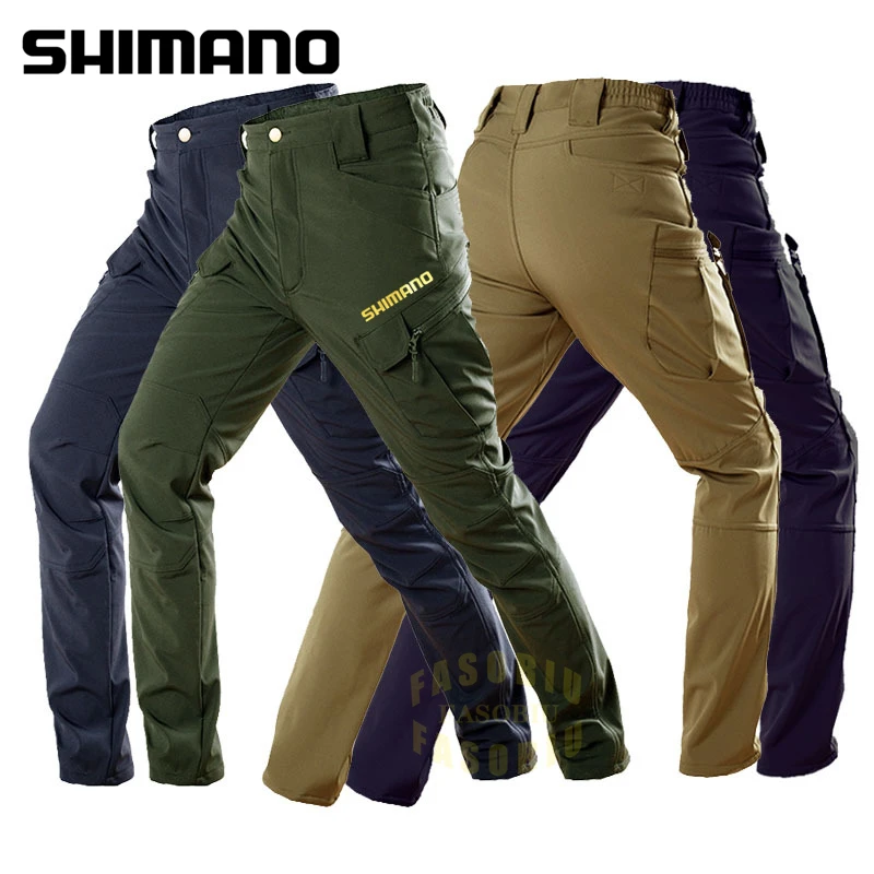 

Брюки мужские тактические с несколькими карманами, эластичные штаны для рыбалки в стиле милитари, бархатные Водонепроницаемые брюки, на ос...