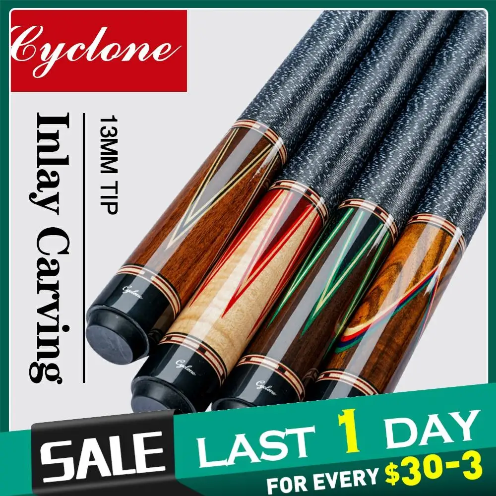 

Cyclone Billiard Cue Srick 13mm Tip 3*8/8 Radial Pin XTC Ferrule 147cm Length Inlaid Carving Cue Handmade Professional Cue Stick