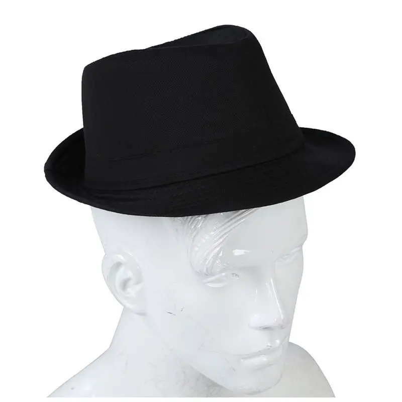 

Black Fedora Plain Hat Outfit accessory for Gangster Fancy Dress