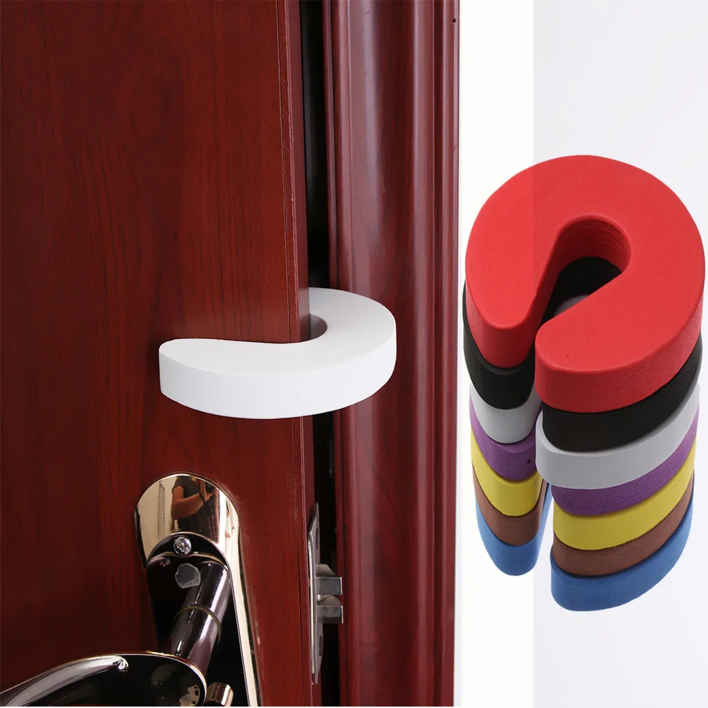 

Baby Safety Locks Children Protection EVA C Shape Security Cabinet Locks Door Clip Kids Finger Safe Soft Foam Door Stopper