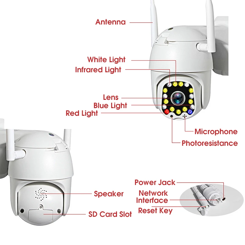 

1080P Security Smart IP Camera Full Color Night Vision IP66 Waterproof Movement Detect Auto TrackTwo-way Audio CCTV Monitor