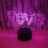 love 3d illusion lamp led night light 16 colors with remote control table lamp valentine gifts bedroom wedding decor lights