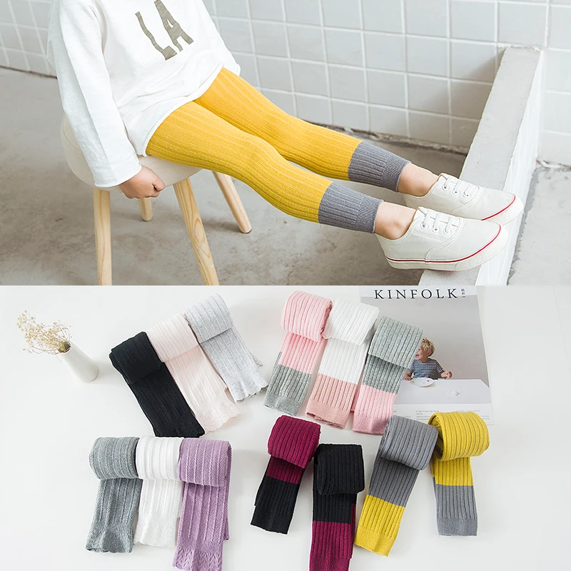 

New Candy Colors Pantyhose for Girls Baby Tights Mini Stripe Tights Children's Dancing Cotton Pantyhose Stocking for 1-8 yrs