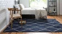 Rug Natural Jute Hand Braided Style Runner Rustic Look Outdoor Decor Blue Rugs for Bedroom and Living Room Decoration