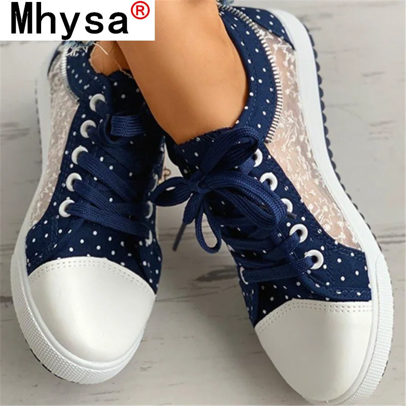 

2021 New Women' Shoes Fashion Spring Casual Women' Lace-up Canvas Shoes Hollow Breathable Platform Flat Shoes Woman Sneakers