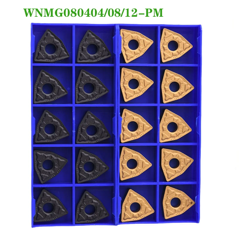 Фото Твердосплавные пластины WNMG080404 WNMG080408 WNMG080412 PM YBC251 YBC252, оригинальный токарный инструмент с ЧПУ, токарный станок, резак WNMG для стали №1