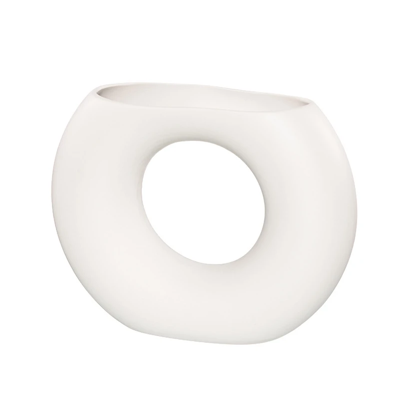 

Nordic ceramic small white vase home Interior decoration indoor flower pot living table room modern minimalism farmhouse