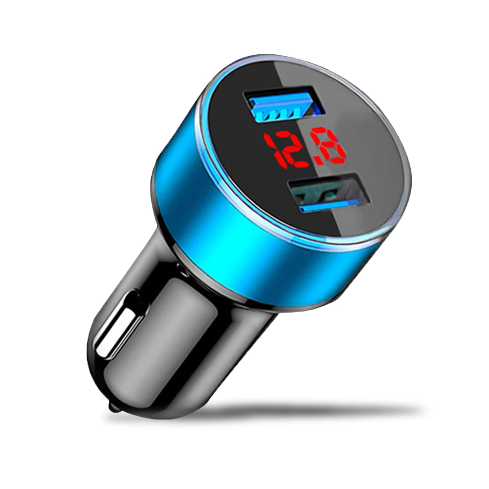 Синий Rovtop 3.1A двойной USB Автомобильное зарядное устройство с светодиодный дисплей Автомобильный детектор напряжения монитор для Iphone X 8 samsung Ipad Z2 - Название цвета: Синий