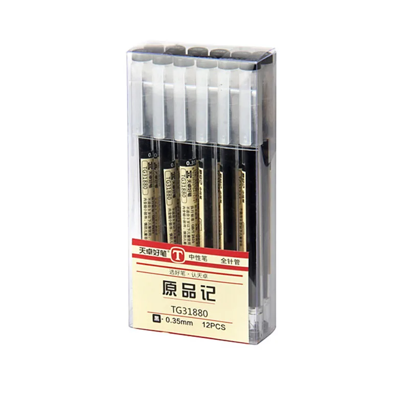 12 Pcs/Set Gel Pens 0.35mm Red Black Blue Ink Ballpoint Maker School Office Student Exam Writing Stationery Supplies |