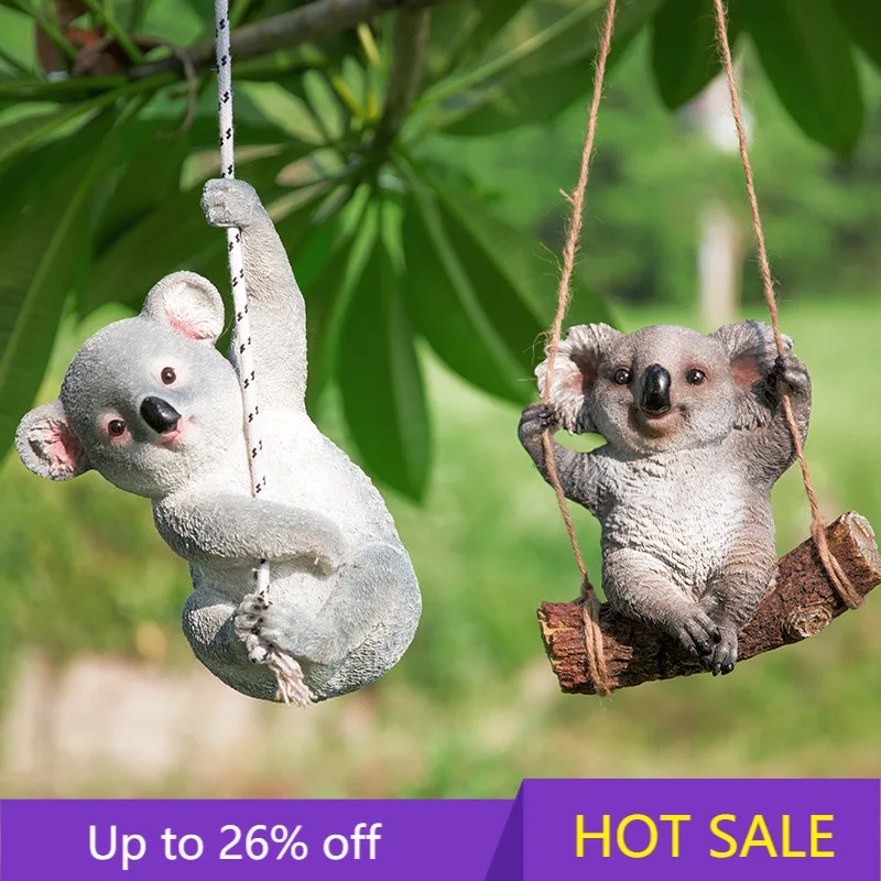 1 шт. фигурки Коала медведя с имитацией качелей садовое украшение уличные