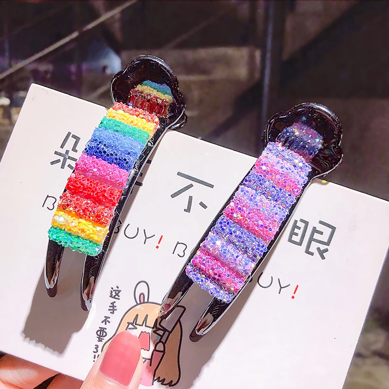 

New Colorful Rainbow Hair Claws For Women Girls Hair Holder Clip Sweet Headband Hair Style Make Hairpin Fashion Hair Accessories