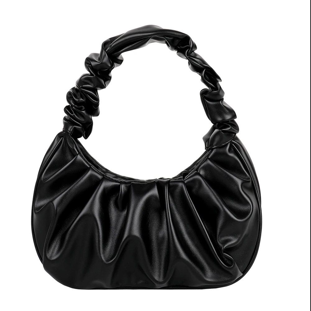 

Women's Leather Handbags Versatile Pleated Soft PU 2021 New Fashion Female Cosmetic Totes Daily Shopping Travel Shoulder Bags