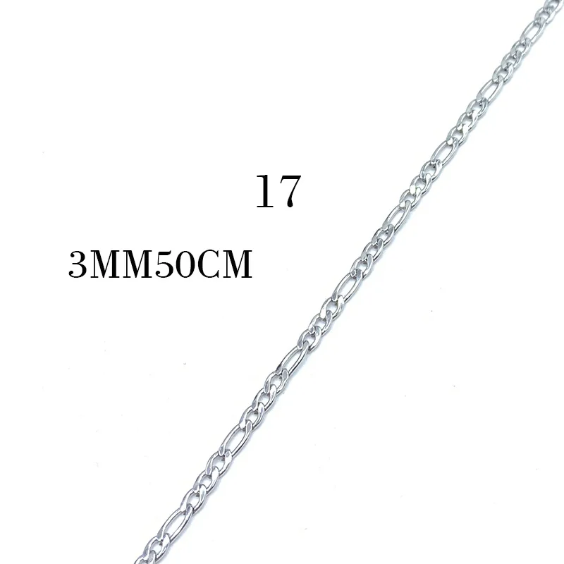 17 USENSET, звено, ожерелье s 304, цепи из нержавеющей стали, никогда не стираются, цветная бусина, коробка, киль, подвеска, ожерелье, ювелирные изделия, подарки - Окраска металла: 17