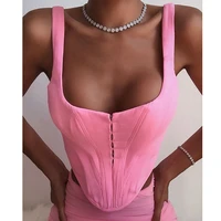 vintage sexy 3 color corset tops women fishbone camisole crop tank tops ladies party streetwear camisole 2021 7700