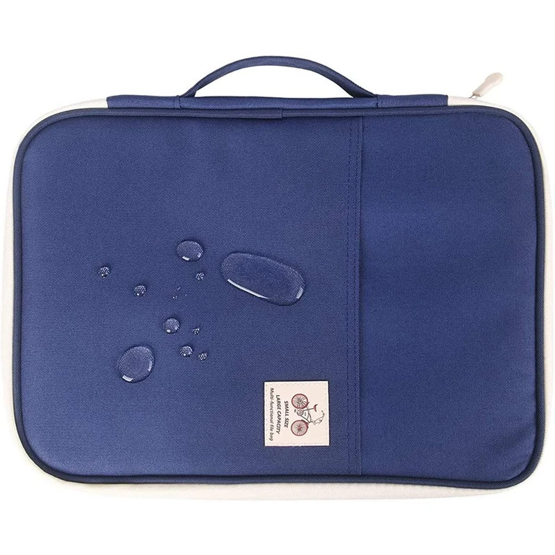

Multi-Functional Portfolio Travel File Organizer Waterproof A4 Document Bag Zippered Case Pouch for iPad,Journals