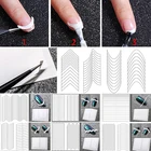 1 упаковка ногтей Стикеры трафарет советы руководство французский завитками Маникюр Nail Art наклейки форма бахрома трафарет 
