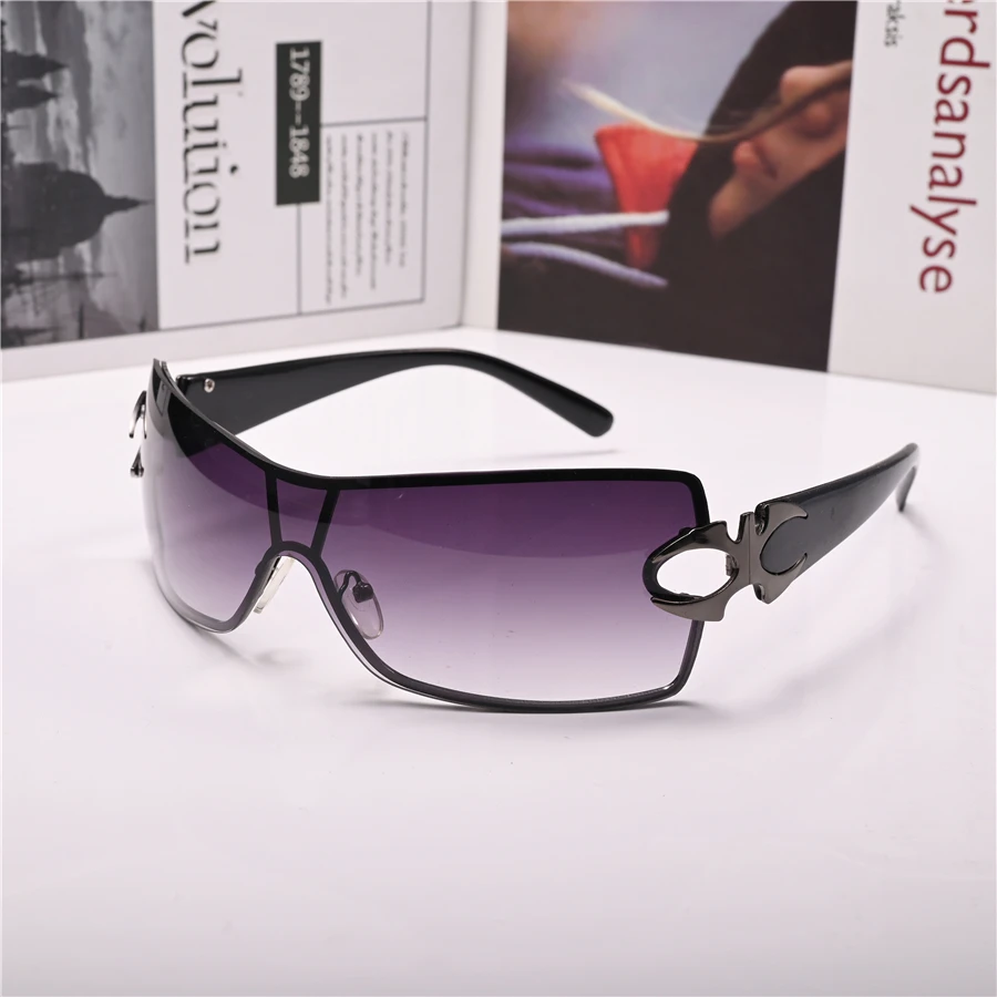 

Steampunk Goggles Women Fashion Sunglasses One-piece Lens Anti Reflection Sun Glasses for Female Driving Small Face