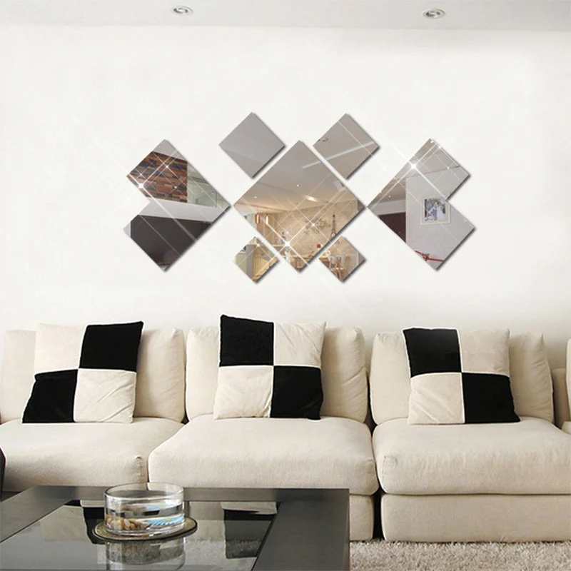 3D Mirror Diamond Wall Sticker DIY Removable Decal Home Room Art Mural Decor KI | Дом и сад