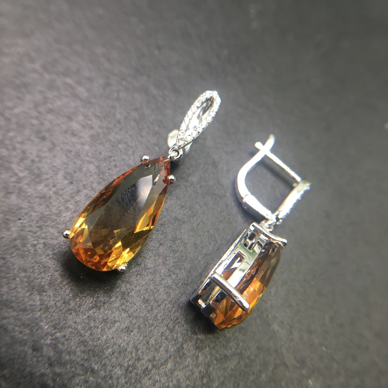 Женские серьги подвески с зултанитом CSJ Изящные Ювелирные украшения из