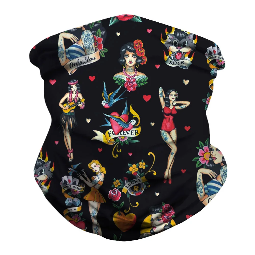 Волшебная повязка на голову с цифровым цветочным принтом шарф для верховой езды