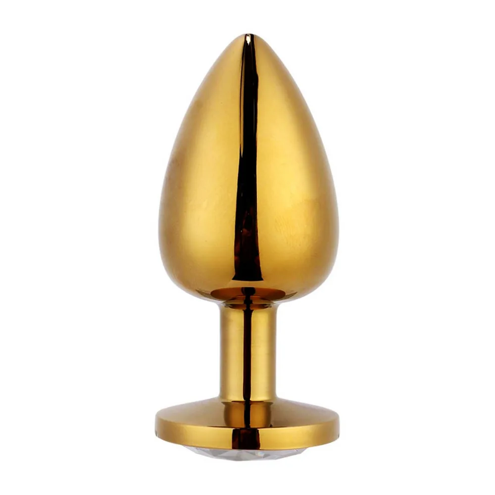 Интимная металлическая Анальная пробка с кристаллами ювелирное изделие гладкая