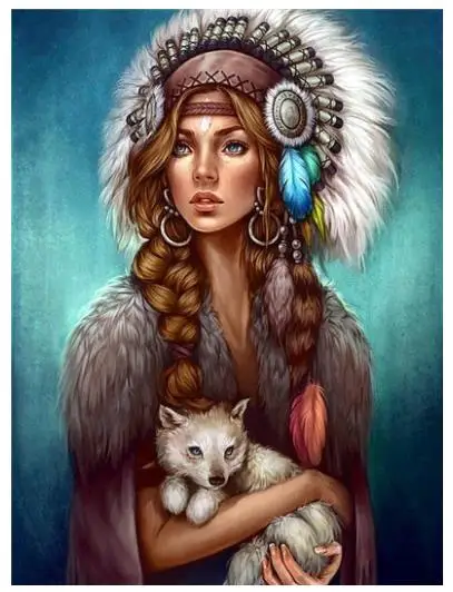 Алмазная картина с изображением волка красавица чудовище вышивка мозаика