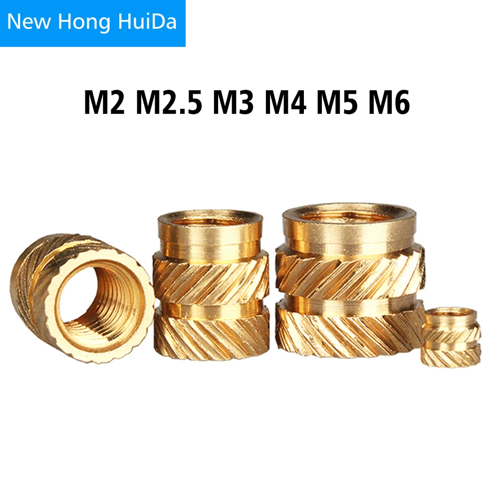 

Brass Hot Melt Insert Knurled Nut Thread Heat Molding SL-type Double Twill Injection Embedment Nut For 3D PrinterM2M2.5M3M4M5M6