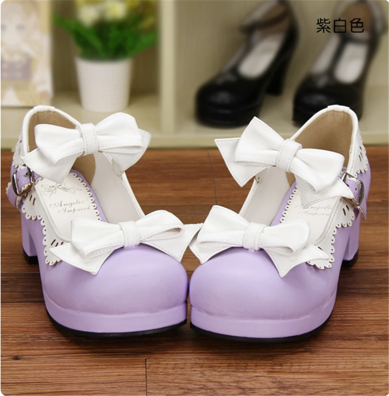 

Новинка, японская обувь в стиле "Лолита", милая обувь принцессы с круглым носком и бантом, обувь для косплея в стиле аниме