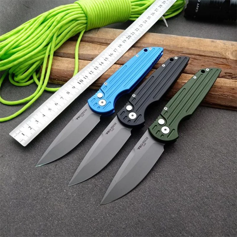 

PROTECH Outdoor Tactical Fast Open Folding Knife 154-CM Blade Aviation Aluminum Handle Camping Self-defence Pocket Knives