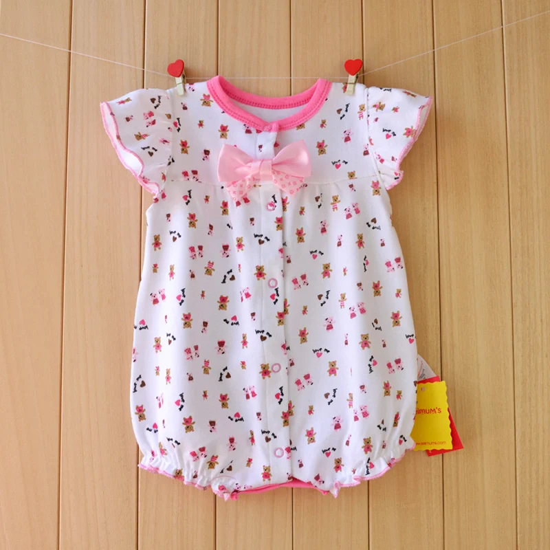 Комбинезоны для маленьких девочек Детские комбинезоны с короткими рукавами и