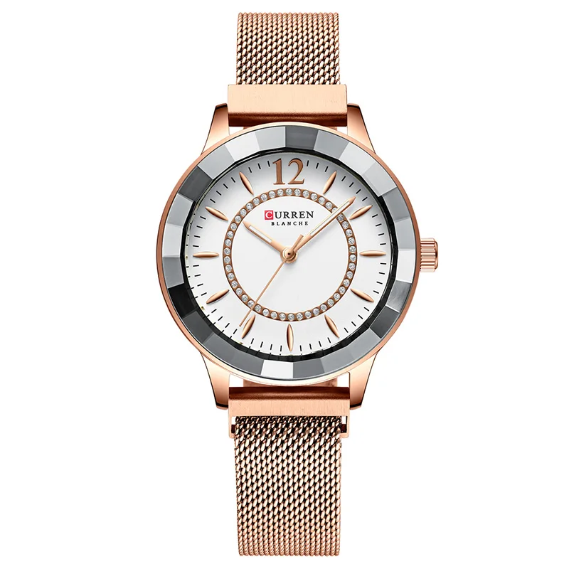 rose gold white CURREN лучший бренд роскошные женские часы модные кварцевые часы женские часы простые водонепроницаемые наручные часы подарок Relogio Feminino - Цвет: rose gold white