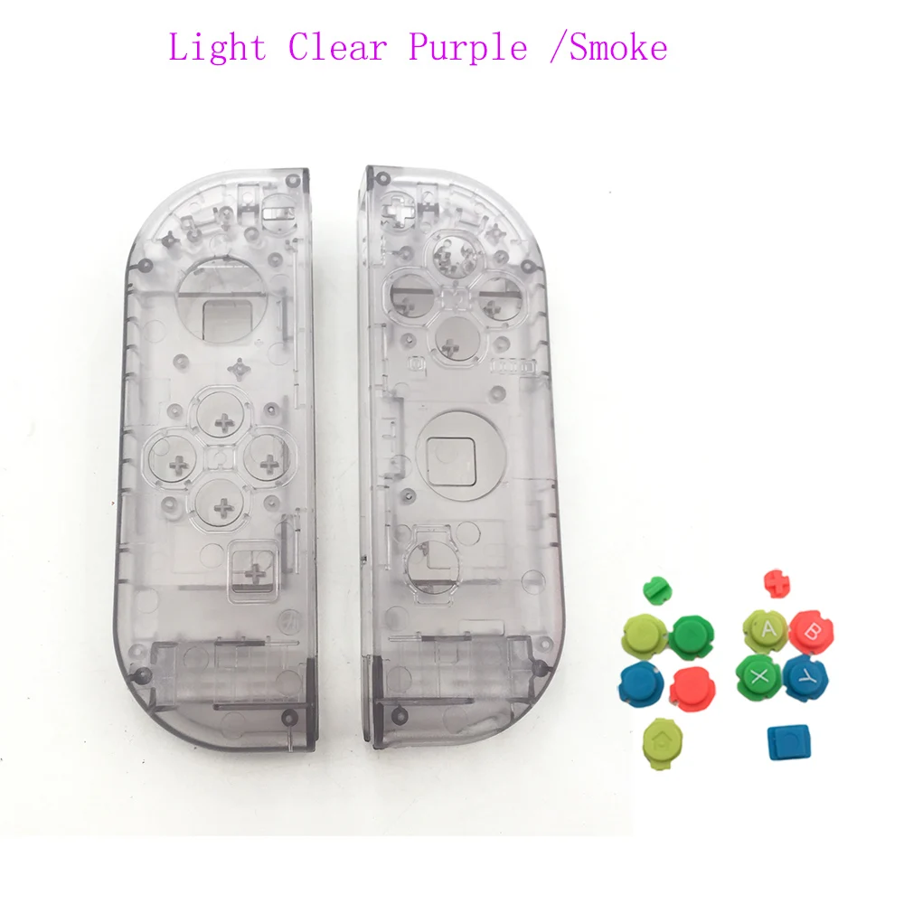 LightClearPurple Прозрачный чехол для замены корпуса и цветная Кнопка A B X Y для контроллера nintendo Switch Joy-con - Цвет: LightClearPurple