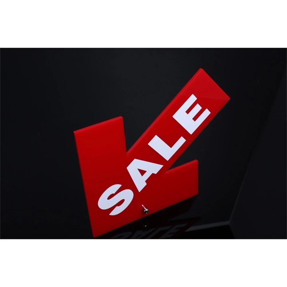 Красная вывеска акриловая рекламная магазина настольная распродажа подставка