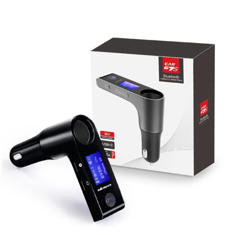 

G7S Bluetooth Car Kit Handsfree FM Transmitter A2DP Car MP3 Player Dual USB Mobile Phone Chargers