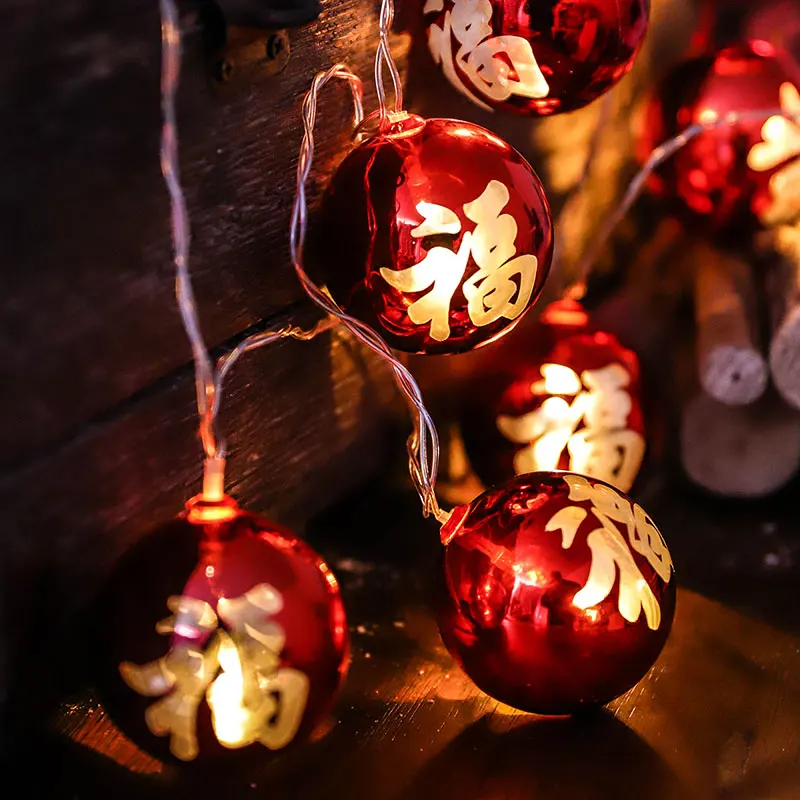 Fariry китайский красный шар фу слово батарея USB гирлянды светодиодный свет