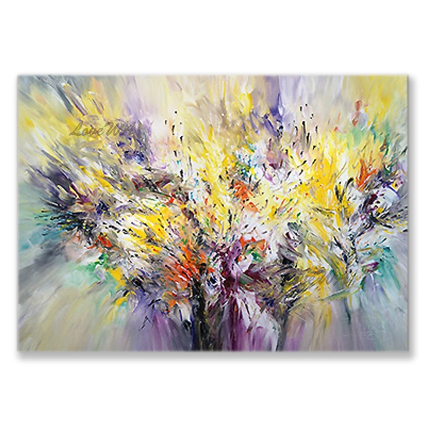 Абстрактная Палитра с ножом и цветами ручной росписи из плотной текстуры