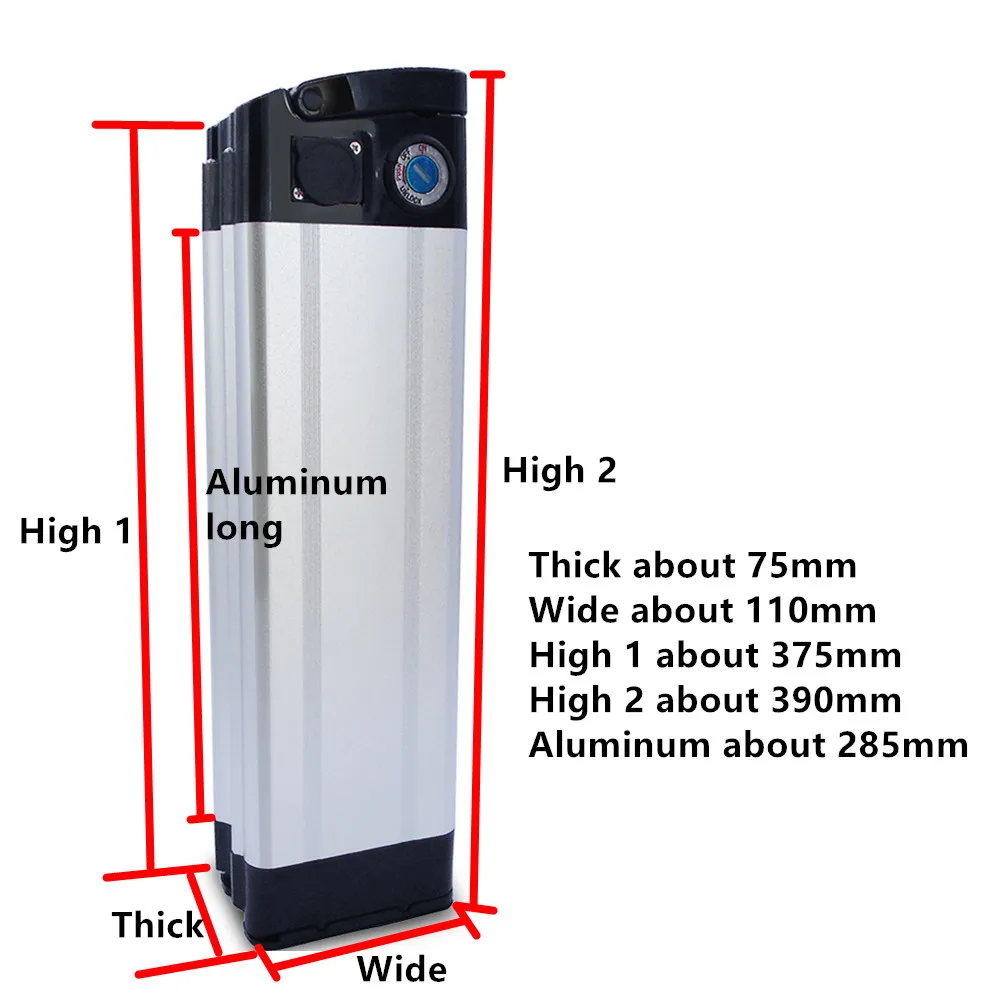 Free shipping folding city e-bike battery pack silver fish seat tube 24v 36v 48v 10ah 12ah 15ah 20ah li-ion | Спорт и развлечения