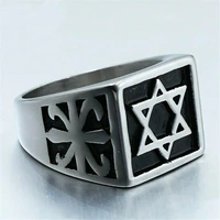 mens israel hexagram star of david ring gold stainless steel size 7 15