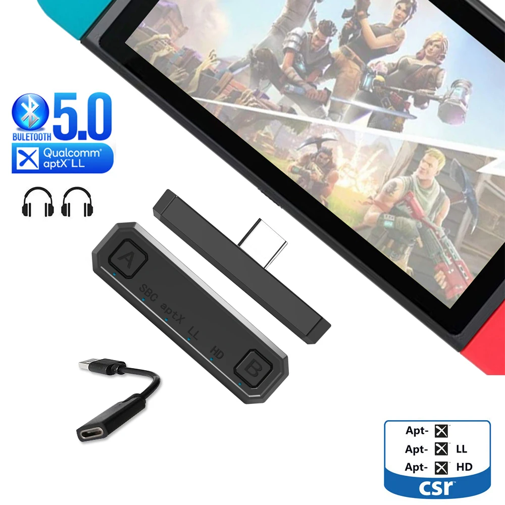 Тип C Bluetooth 5 0 аудио передатчик Aptx HD LL USB беспроводной адаптер и микрофон громкой