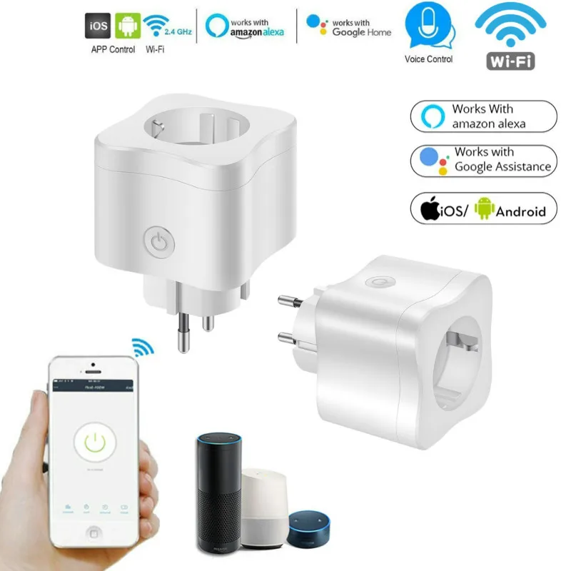 

WIFI Smart Plug 10A EU WiFi Socket Timer Monitor APP Control With Alexa Google Home Voice Intelligent Control Tuya Smart Life