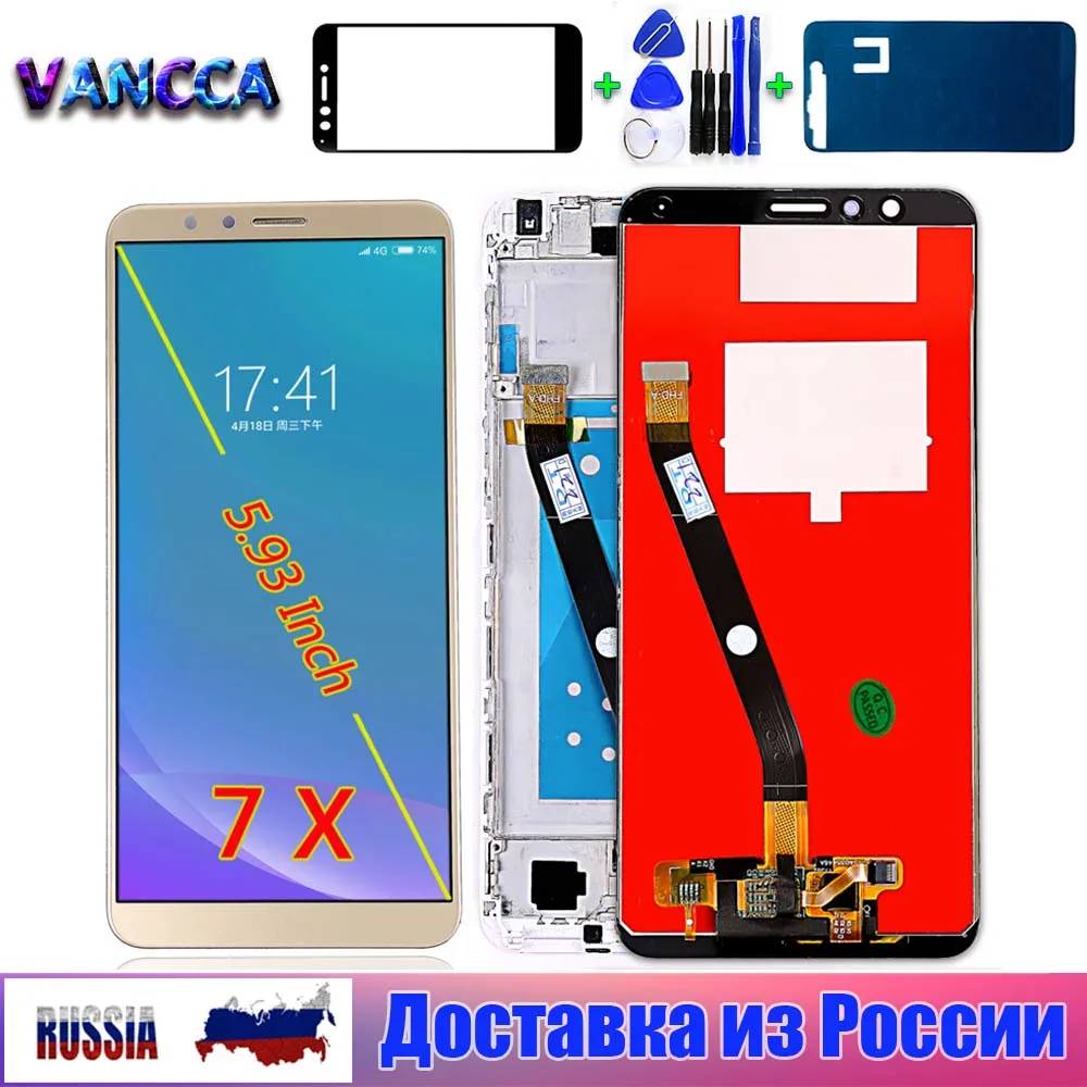 Vancca ЖК дисплея для Huawei Honor 7X BND L21 L22 L24 Mate SE сенсорный экран дигитайзер сборки рамка