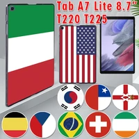 for samsung galaxy tab a7 lite 8 7 sm t220 t225 case tablet cover for tab a7 lite 2021 national flag pattern durable back shell