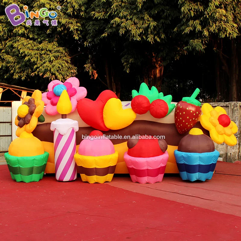 

Customized 6X2.5 meters inflatable cake backdrop / custom backdrop inflatable for decoration toys