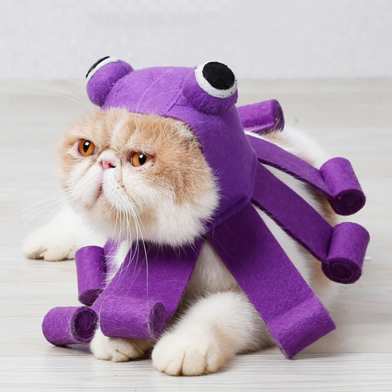 CCYYF37 забавная шапка для собак и кошек теплая осьминог новогодние вечерние