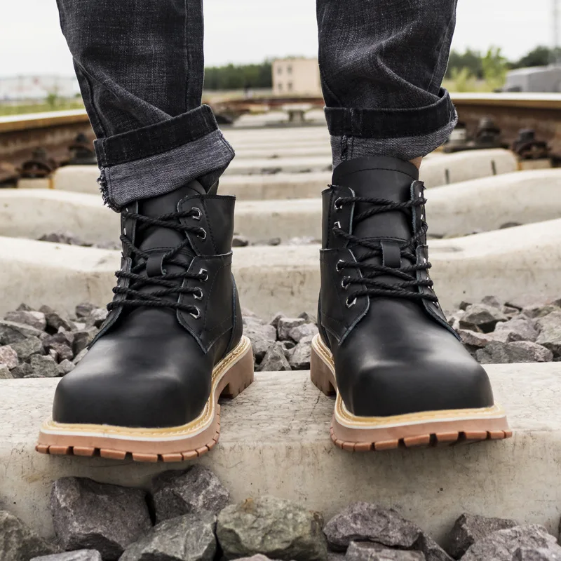 Мужские зимние ботинки с высоким берцем со стальным носком Ботинки Martin из