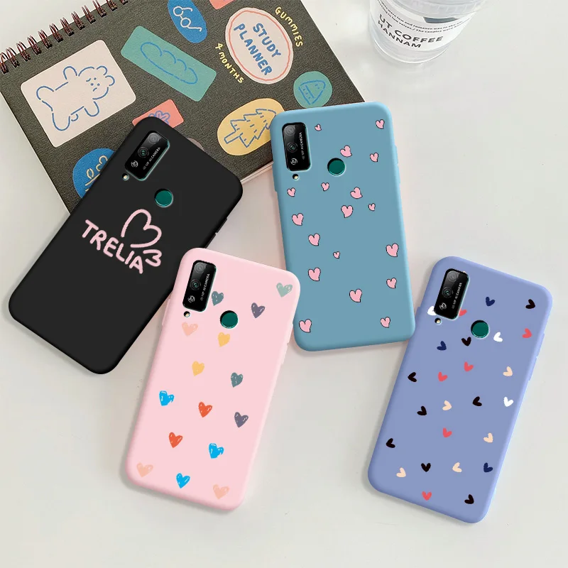 

For Huawei honor play 4T Case Soft TPU Silicone Protective Phone Shell Color Lovely heart Back Cover Cases