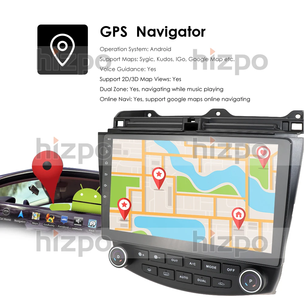 Автомагнитола на Android 10 без DVD GPS-плеер навигация для 2003-2007 Honda Accord 7 автомобильный