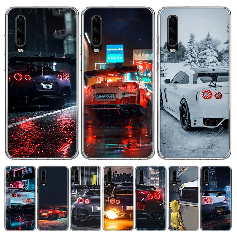 

GTR Sport Car JDM Silicon Call Phone Case For Huawei P30 P20 P40 P50 P10 Mate 20 30 40 10 Lite Pro Casing Customized Cover