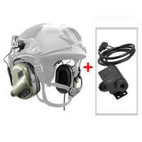 earmor m32h mod3 headset m51 kenwood ptt adapter with baofeng radio communication tactical headset for arc fast helmet rails