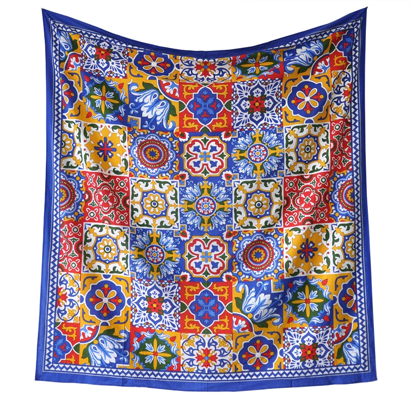 

100%Cotton India Handmade Mandala Tapestry Wall Hanging Screen Print Bohemia Tapestries Yoga Mat Bedsheet 210x230CM - Tiles Art